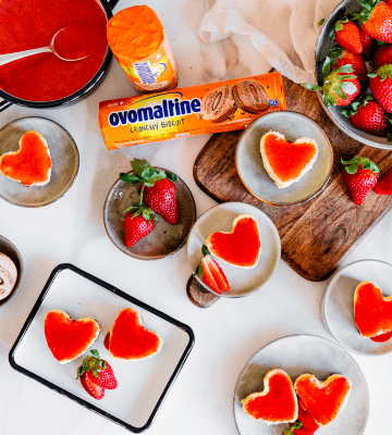 Ovomaltine Cheesecake Herzen